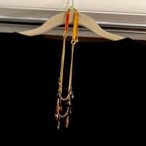 Women’s two strand beaded necklace in brown